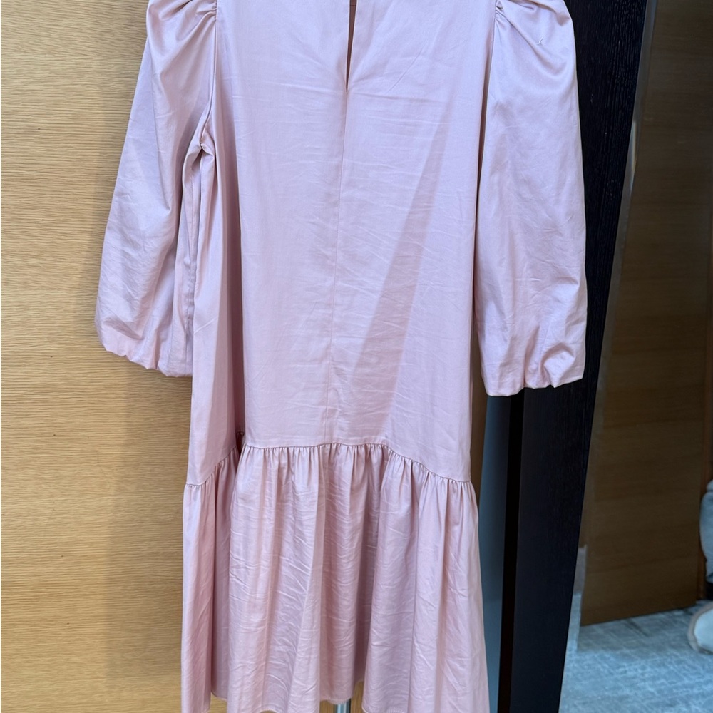 Girls' Puff Sleeve Pink Dress - Picture 2 of 3